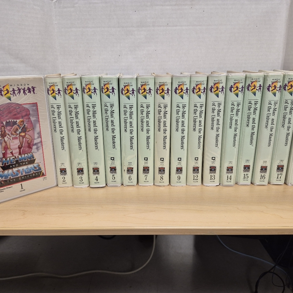 This VHS lot includes 17 volumes of He-Man and the Masters of the Universe,